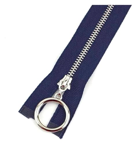 ApuaVireo&Co Nylon-Reißverschlüsse mit Metallzähnen, 5 Stück, Mehrfarbig, 15–70 cm, for DIY-Näharbeiten, Basteln, Taschen(Dark Blue,Open End 50Cm) von ApuaVireo&Co