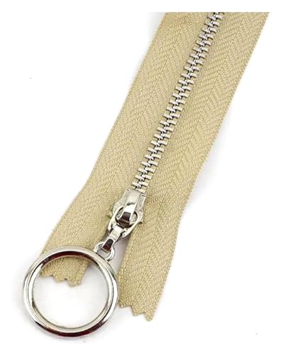 ApuaVireo&Co Nylon-Reißverschlüsse mit Metallzähnen, 5 Stück, Mehrfarbig, 15–70 cm, for DIY-Näharbeiten, Basteln, Taschen(Khaki,Close End 18Cm) von ApuaVireo&Co