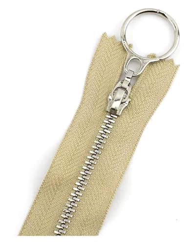 ApuaVireo&Co Nylon-Reißverschlüsse mit Metallzähnen, 5 Stück, Mehrfarbig, 15–70 cm, for DIY-Näharbeiten, Basteln, Taschen(Khaki Type 2,Close End 20Cm) von ApuaVireo&Co