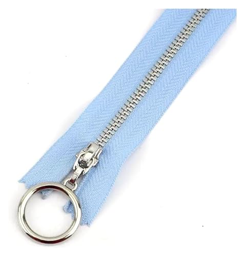 ApuaVireo&Co Nylon-Reißverschlüsse mit Metallzähnen, 5 Stück, Mehrfarbig, 15–70 cm, for DIY-Näharbeiten, Basteln, Taschen(Light Blue,Close End 15Cm) von ApuaVireo&Co