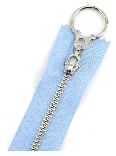 ApuaVireo&Co Nylon-Reißverschlüsse mit Metallzähnen, 5 Stück, Mehrfarbig, 15–70 cm, for DIY-Näharbeiten, Basteln, Taschen(Light Blue Type 2,Close End 18Cm) von ApuaVireo&Co