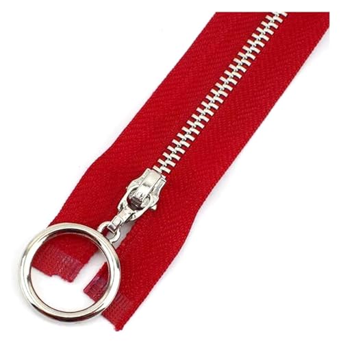 ApuaVireo&Co Nylon-Reißverschlüsse mit Metallzähnen, 5 Stück, Mehrfarbig, 15–70 cm, for DIY-Näharbeiten, Basteln, Taschen(Red,Open End 70Cm) von ApuaVireo&Co