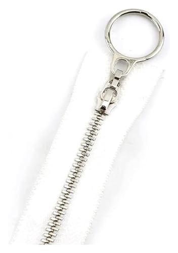 ApuaVireo&Co Nylon-Reißverschlüsse mit Metallzähnen, 5 Stück, Mehrfarbig, 15–70 cm, for DIY-Näharbeiten, Basteln, Taschen(White Type 2,Close End 30Cm) von ApuaVireo&Co