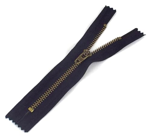 ApuaVireo&Co Reißverschlüsse aus Nylon mit Metallzähnen, Messingmaterial, 10–18 cm, Mehrfarbig, 5er-Pack for Jacken, Basteltaschen(Black,18Cm) von ApuaVireo&Co