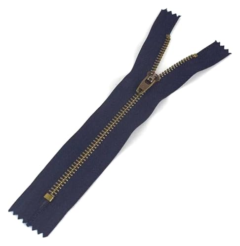 ApuaVireo&Co Reißverschlüsse aus Nylon mit Metallzähnen, Messingmaterial, 10–18 cm, Mehrfarbig, 5er-Pack for Jacken, Basteltaschen(Blue,10Cm) von ApuaVireo&Co