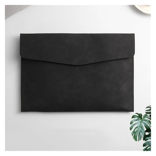 PU Leder Umschlag Tasche Halter Dokumentenhalter aus Leder mit Umschlag, Aktenordner, A4, Papier-Organizer, 235 x 330 mm, mehrfarbig, 3 Stück(Black) von ApuaVireo&Co