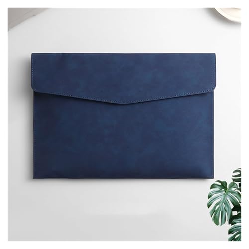 PU Leder Umschlag Tasche Halter Dokumentenhalter aus Leder mit Umschlag, Aktenordner, A4, Papier-Organizer, 235 x 330 mm, mehrfarbig, 3 Stück(Blue) von ApuaVireo&Co