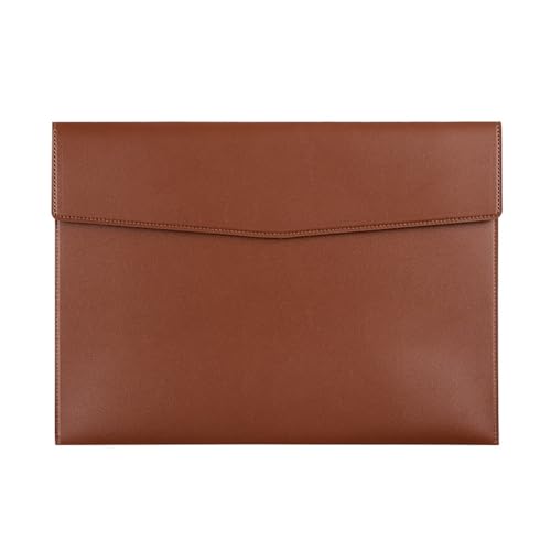 PU Leder Umschlag Tasche Halter Dokumentenhalter aus Leder mit Umschlag, Aktenordner, Business-Aktentasche, PU, ​​mehrfarbig, 24 x 33 cm, 2 Stück(Brown) von ApuaVireo&Co