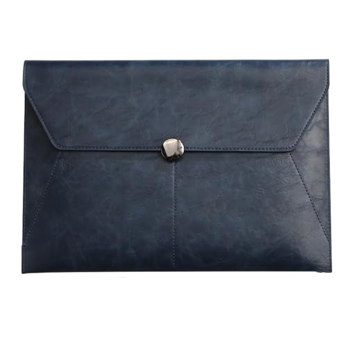 PU Leder Umschlag Tasche Halter Dokumentenmappe, Organizer, Umschlaghülle aus PU-Leder, 240 x 347 mm, mehrfarbig, 2 Stück(Blue) von ApuaVireo&Co