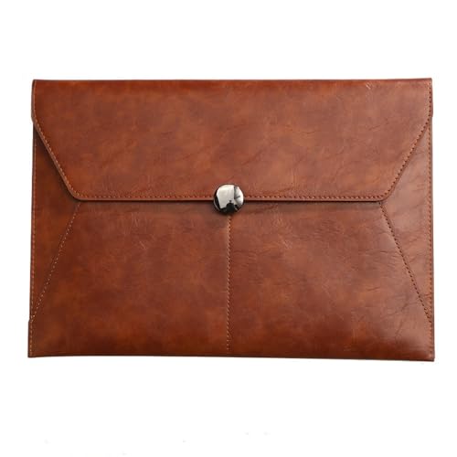 PU Leder Umschlag Tasche Halter Dokumentenmappe, Organizer, Umschlaghülle aus PU-Leder, 240 x 347 mm, mehrfarbig, 2 Stück(Brown) von ApuaVireo&Co