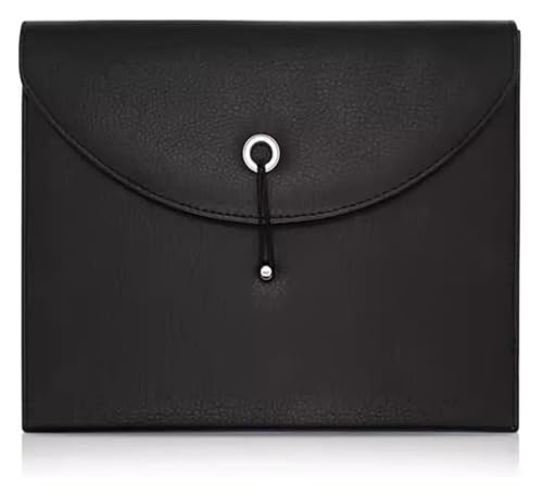 PU Leder Umschlag Tasche Halter Dokumentenmappe aus PU-Leder, mehrfarbig, 33 x 25 x 4,5 cm(Black) von ApuaVireo&Co
