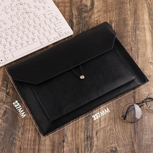 PU Leder Umschlag Tasche Halter Dokumententasche aus PU-Leder, 337 x 237 mm, mehrfarbig, 2er-Pack(Black) von ApuaVireo&Co