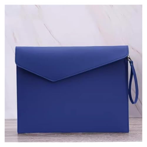 PU Leder Umschlag Tasche Halter Dokumententasche aus PU-Leder, 345 x 275 mm, mehrfarbig, A4-Datei-Organizer for Business, Zuhause, Reisen(Blue) von ApuaVireo&Co