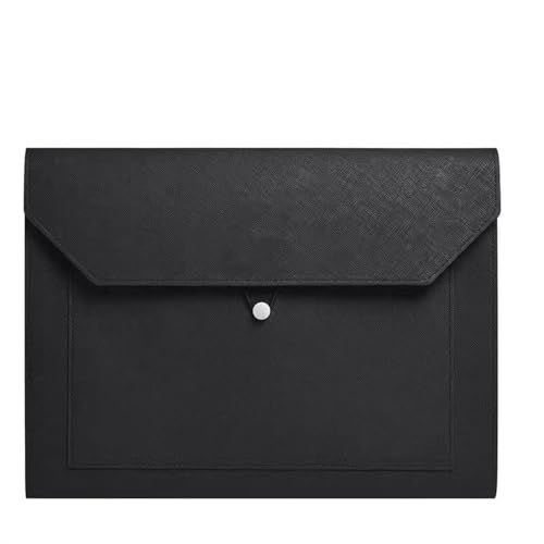 PU Leder Umschlag Tasche Halter Dokumententasche aus PU-Leder, Größe A4, 330 x 245 mm, mehrfarbig(Black) von ApuaVireo&Co
