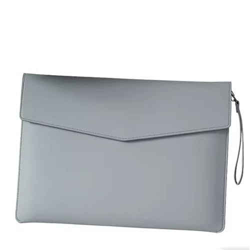 PU Leder Umschlag Tasche Halter Dokumententasche aus PU-Leder, mehrfarbig, 25,1 x 34,5 cm, for Büro, Zuhause, Schule(Grey) von ApuaVireo&Co