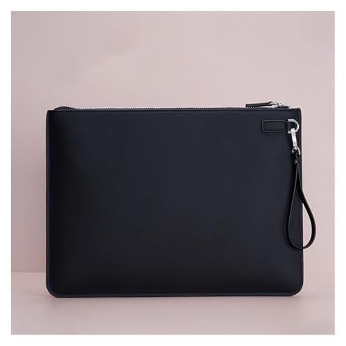 PU Leder Umschlag Tasche Halter Lederumschlag Bargeld Brieftasche Dokumentenhalter Dateiordner A4 Business Datei Beutel Multicolor 24,8 x 34,5 cm(Black) von ApuaVireo&Co
