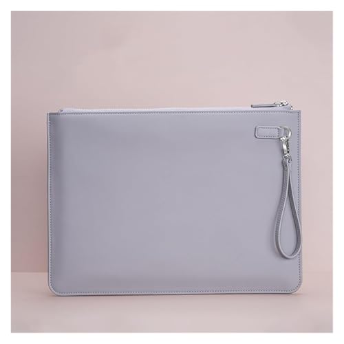 PU Leder Umschlag Tasche Halter Lederumschlag Bargeld Brieftasche Dokumentenhalter Dateiordner A4 Business Datei Beutel Multicolor 24,8 x 34,5 cm(Grey) von ApuaVireo&Co