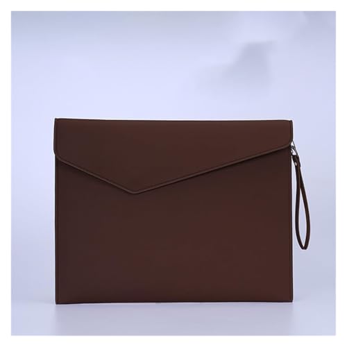 PU Leder Umschlag Tasche Halter PU-Dokumentenhalter, Dateiordner, Organizer, Umschlag, Datentasche, mehrfarbig, 275 x 345 mm(Brown) von ApuaVireo&Co