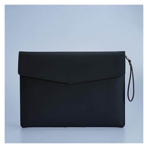 PU Leder Umschlag Tasche Halter PU-Leder-Dokumentenhalter, Dateiordner, Organizer-Tasche, mehrfarbig, 345 x 250 mm(Black) von ApuaVireo&Co