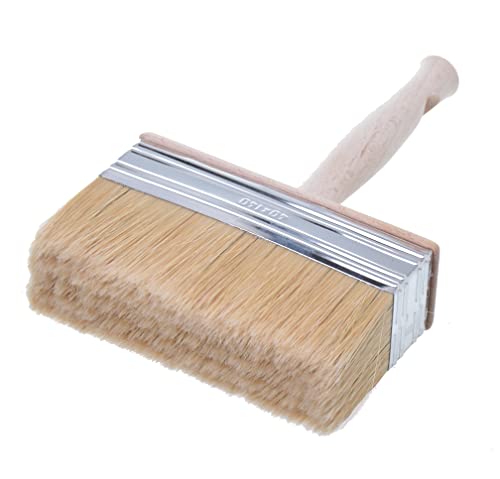 Aqbau® Flächenstreicher 140mm x 40mm Flächenpinsel Flächenstreicher Terrassenstreichbürste Borstenpinsel Pinsel Holzpinsel breit Pinsel für Holzöl Malerpinsel breit von Aqbau
