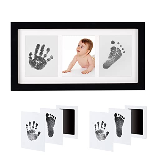 Baby-Fußabdruck-Rahmen, Inkless Baby Foot and Handprint Kit mit Nudelholz – Kinder-Fußabdruck-Reinigungsstempel, Lifetime Keepsake Frames und ein tolles Geschenk für Kinder von 0–12 Monaten Baby-Fußabdruck-Rahmen, Inkless Baby Foot and Handprint Kit mit Nudelholz – Kinder-Fußabdruck-Reinigungsstempel, Lifetime Keepsake Frames und ein tolles Geschenk für Kinder von 0–12 Monaten von Aqsacokiya