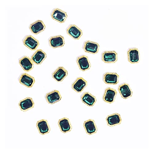 Aqxyedc 100 stücke Nagelhörer Heißer Verkauf 3D. Legierung Nail Art Schmuck mit quadratischen Diamanten Gold Metall Nageldekoration 394-401 wanglan(Color:Dark Navy) von Aqxyedc