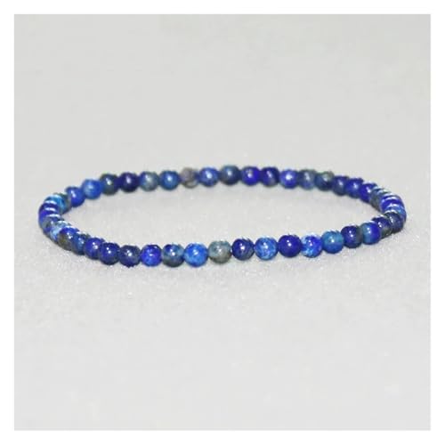 Aqxyedc 4 mm Naturstein-Perlen-Armband, Amazonit, Tigerauge, Lapislazuli, Edelstein-Armband, süßes Geschenk wanglan(Lapis Lazuli) von Aqxyedc