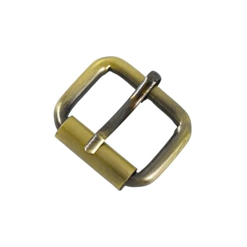 Aqxypas 10/20 Stück 13–38 mm Metall-Dornschnallen, Taschengurt, Verstellbarer Gürtelverschluss, Kette, rechteckiger Ring, Schuhe, Lederhaken, Zubehör(Brass,25mm-20Pcs) von Aqxypas