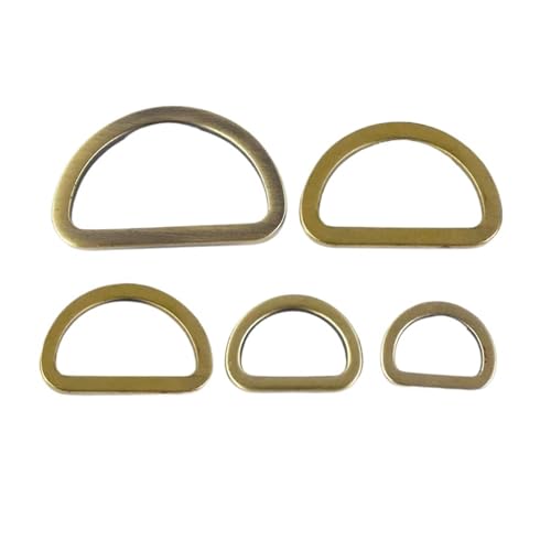 Aqxypas 10/20 Stück 16/20/25/32/38 mm Metall-OD-Ringschnallen for Flache Taschen, Geldbörsengurte, verstellbare Schnallen for Selbermachen von Kleidungsstücken(Brass,32mm-20Pcs) von Aqxypas