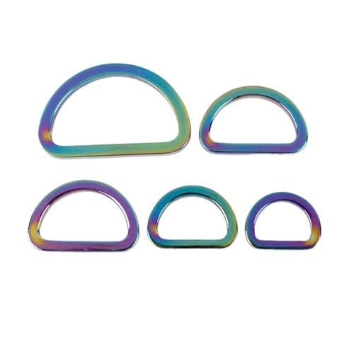 Aqxypas 10/20 Stück 16/20/25/32/38 mm Metall-OD-Ringschnallen for Flache Taschen, Geldbörsengurte, verstellbare Schnallen for Selbermachen von Kleidungsstücken(Colored,25mm-10Pcs) von Aqxypas