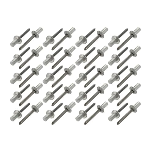 Aqxypas 40 Stück 6,4 x 10 mm/6,4 x 13 mm Nieten, Aluminium, runder Kuppelkopf, geschlossenes Ende, Blindniete, Stahldornbefestigungen for elektrische Geräte (Size : 40Pcs, Color : 10MM) von Aqxypas
