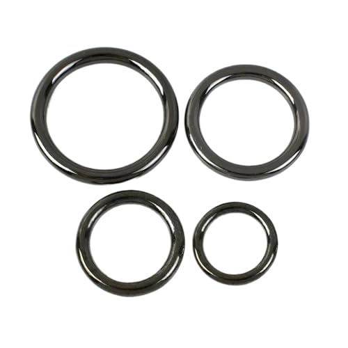 Aqxypas 5/10 Stück 20–38 mm Metallschnallen for Taschengurte, OD-Ringverschluss, Schlüsselanhänger, Haken, Druckknopf, DIY-Lederhandwerk, Zubehör(BF318-GunBlack,38mm-5Pcs) von Aqxypas