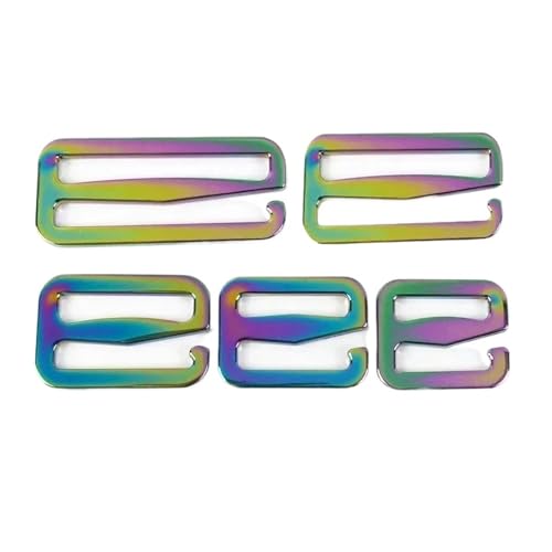 Aqxypas 5/10 Stück 20–50 mm Metall-Tri-Glide-Haken for Einstellen der Schnalle for Taschen, Gürtel, BH-Träger, Schiebeverschluss, Haken, DIY-Nähzubehör(Colored,38mm-5Pcs) von Aqxypas