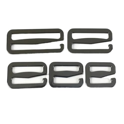 Aqxypas 5/10 Stück 20–50 mm Metall-Tri-Glide-Haken for Einstellen der Schnalle for Taschen, Gürtel, BH-Träger, Schiebeverschluss, Haken, DIY-Nähzubehör(GunBlack,32mm-5Pcs) von Aqxypas