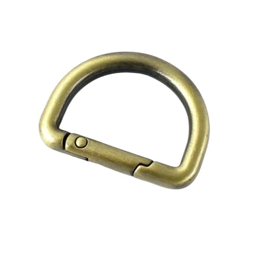 Aqxypas 5/10 Stück Metallschnallen for Taschengurte, D-Ringe, Verschluss, Gürtel, Gurtband, Clip, Schnalle, Feder, Schlüsselanhänger, Karabinerhaken, DIY-Zubehör(Brass,25mm-10Pcs) von Aqxypas