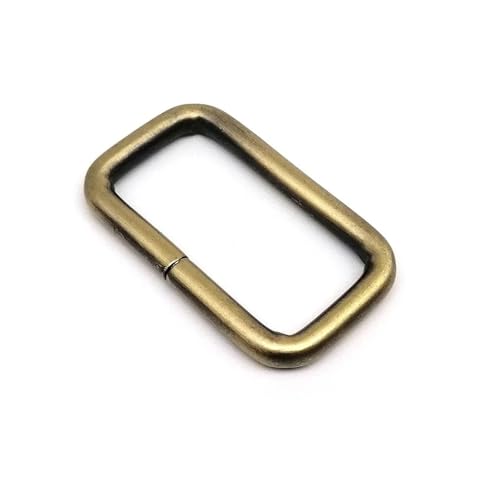Aqxypas 5 stücke Metall Heavy Duty Verdickt Leder Tasche Rucksack Strap Gürtel Web Rechteck Quadrat Schleife OD Schleife Ring Schnalle Verschluss Reparatur DIY(Brush Antique Brass,Inside Wide 17mm) von Aqxypas