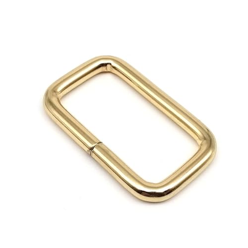 Aqxypas 5 stücke Metall Heavy Duty Verdickt Leder Tasche Rucksack Strap Gürtel Web Rechteck Quadrat Schleife OD Schleife Ring Schnalle Verschluss Reparatur DIY(Light golden,Inside Wide 51mm) von Aqxypas