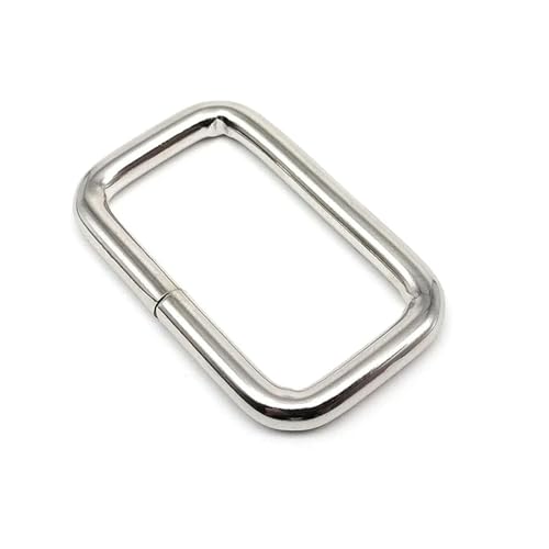 Aqxypas 5 stücke Metall Heavy Duty Verdickt Leder Tasche Rucksack Strap Gürtel Web Rechteck Quadrat Schleife OD Schleife Ring Schnalle Verschluss Reparatur DIY(Silver,Inside Wide 32mm) von Aqxypas