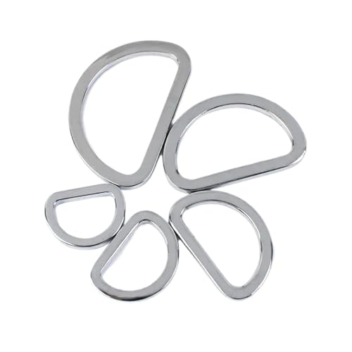 Aqxypas 50 Stück 16–38 mm D-Ringe Metallschnallen for Taschengurte, Gürtelschlaufen, Handtaschengurtband, Verschluss, Lederhaken, DIY-Hardware-Zubehör(Chrome,25mm) von Aqxypas