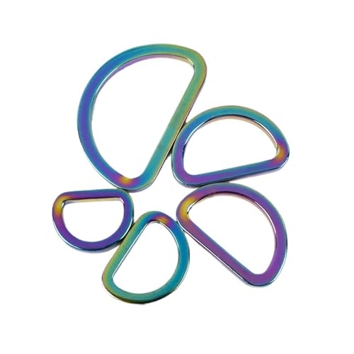 Aqxypas 50 Stück 16–38 mm D-Ringe Metallschnallen for Taschengurte, Gürtelschlaufen, Handtaschengurtband, Verschluss, Lederhaken, DIY-Hardware-Zubehör(Colored,25mm) von Aqxypas