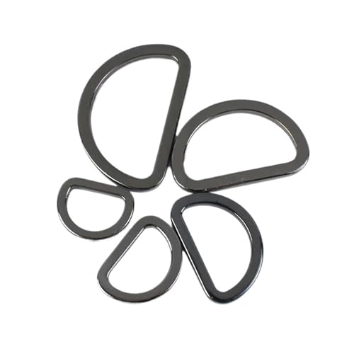 Aqxypas 50 Stück 16–38 mm D-Ringe Metallschnallen for Taschengurte, Gürtelschlaufen, Handtaschengurtband, Verschluss, Lederhaken, DIY-Hardware-Zubehör(GunBlack,32mm) von Aqxypas