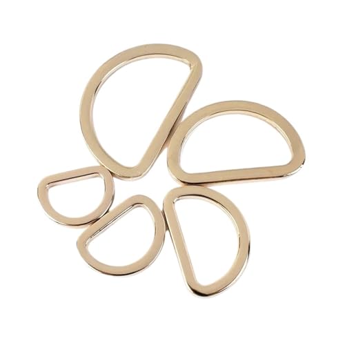 Aqxypas 50 Stück 16–38 mm D-Ringe Metallschnallen for Taschengurte, Gürtelschlaufen, Handtaschengurtband, Verschluss, Lederhaken, DIY-Hardware-Zubehör(LightGold,25mm) von Aqxypas