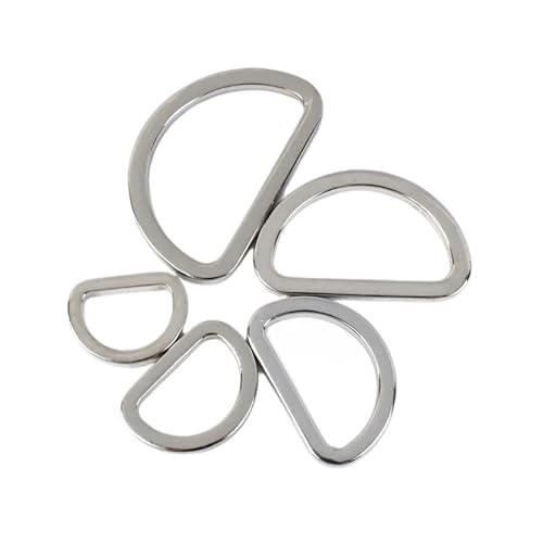 Aqxypas 50 Stück 16–38 mm D-Ringe Metallschnallen for Taschengurte, Gürtelschlaufen, Handtaschengurtband, Verschluss, Lederhaken, DIY-Hardware-Zubehör(Silver,38mm) von Aqxypas