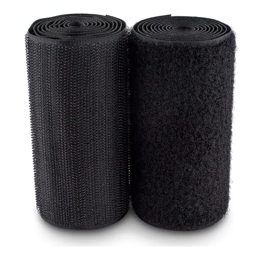 Aqxyxsw GUYTRM 1 m/Paar Klettband for Aufnähen, 15 cm/6 Zoll Breite, Nicht klebende Nylonstreifen, klebriges Stoffbefestigungsband for DIY-Bastelkleidung lingli(Black 150mm Width) von Aqxyxsw