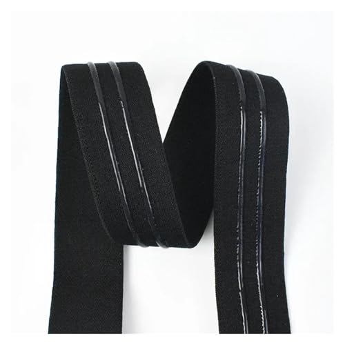 Aqxyxsw GUYTRM 2/5/10M Meetee 20–55 mm rutschfestes Silikon-Gummiband for Unterwäsche, Stretchband, Sportbekleidung, Bandbänder, DIY-Nähzubehör lingli(Black-A,10METERS_25MM) von Aqxyxsw