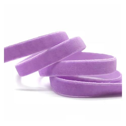 Aqxyxsw GUYTRM 5 Yards 10 mm Weinrotes Samt-Gummiband, Stretchband, DIY-Kopfbedeckung, handgefertigte Dekoration, Bastelzubehör lingli(Purple 10mm) von Aqxyxsw
