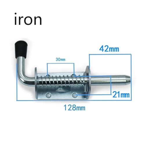 GUYTRM 1 STÜCK Riegel Geladen Metall Sicherheit Barrel Bolt Latch 128mm * 32mm Silber Ton Federriegel Tür Schrank Scharniere Hardware lingli(128 iron) von Aqxyxsw