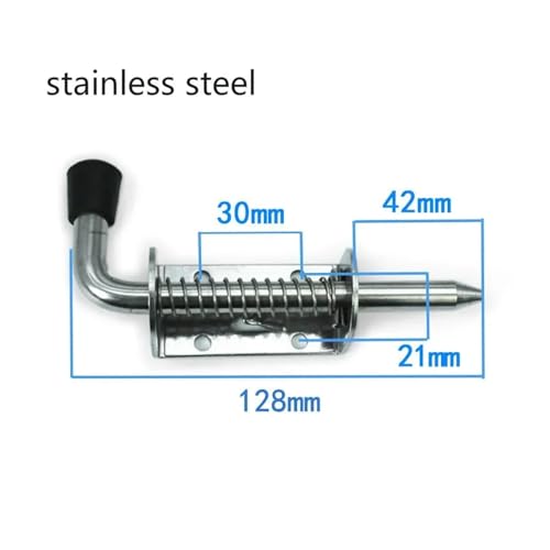 GUYTRM 1 STÜCK Riegel Geladen Metall Sicherheit Barrel Bolt Latch 128mm * 32mm Silber Ton Federriegel Tür Schrank Scharniere Hardware lingli(128 stainless steel) von Aqxyxsw