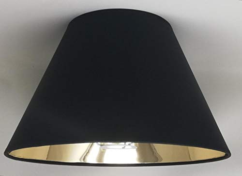40 cm Schwarzer Lampenschirm, Stoff mit Goldfutter, Handgefertigt, für Tischlampe, Stehlampe von ArG Lighting