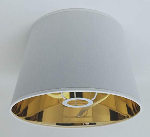 ArG Lighting Empire Lampenschirm, 25,4 cm, Schwarz / Weiß, goldfarbenes Innenfutter, handgefertigt, Tischlampe (weiß) von ArG Lighting